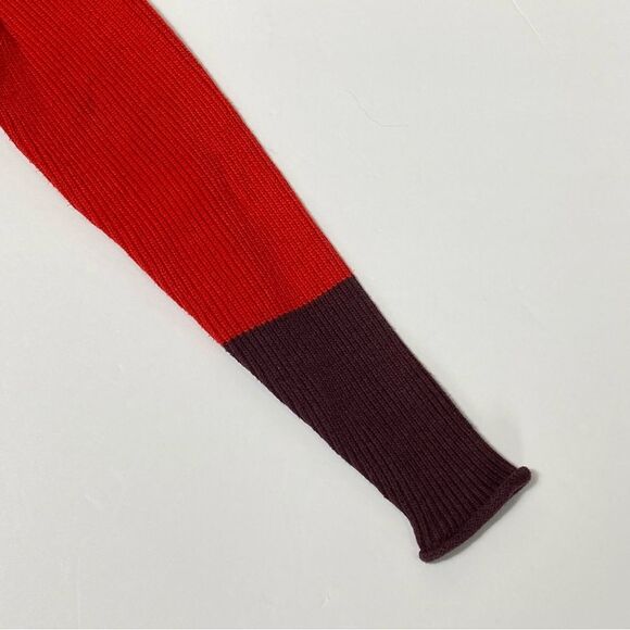 Tahari Mock Neck Colorblock Cotton Blend Ribbed Knit Sweater Women's Size Small - Picture 5 of 15